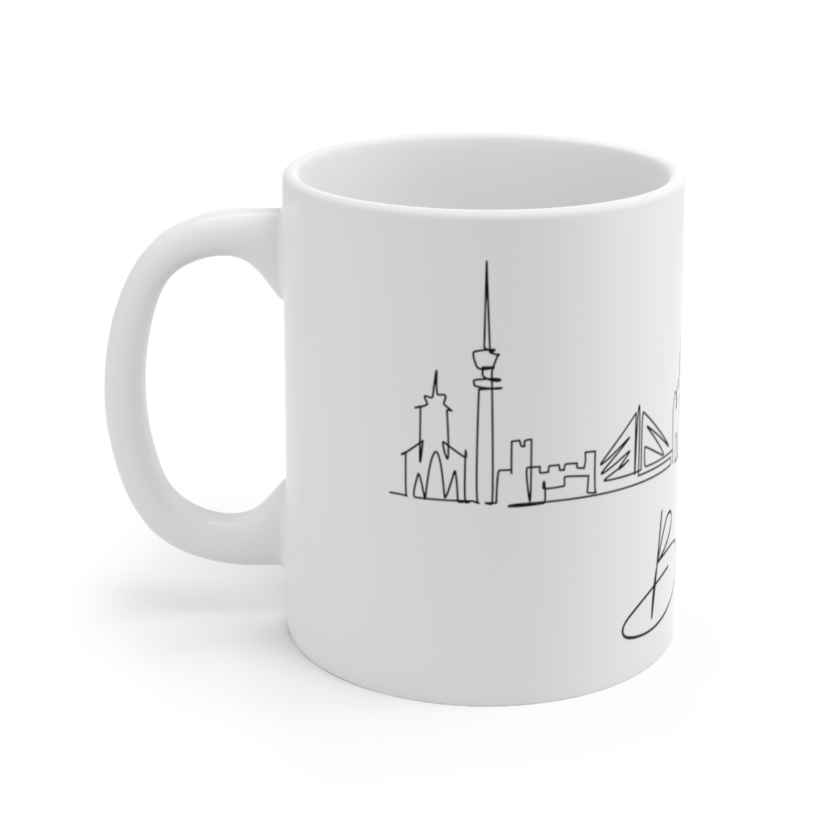 Belgrade City Skyline Serbia White Mug 11oz Ceramic - Image 2