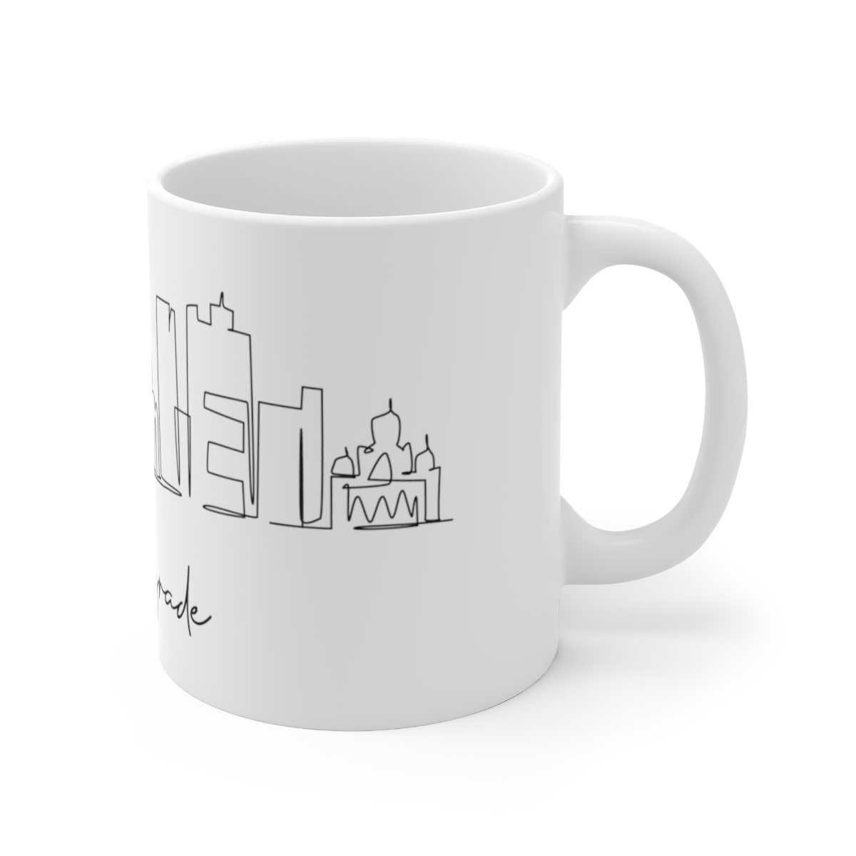 Belgrade City Skyline Serbia White Mug 11oz Ceramic - Image 3