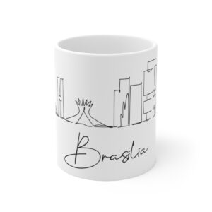 Brasilia City Skyline Brazil White Mug 11oz Ceramic
