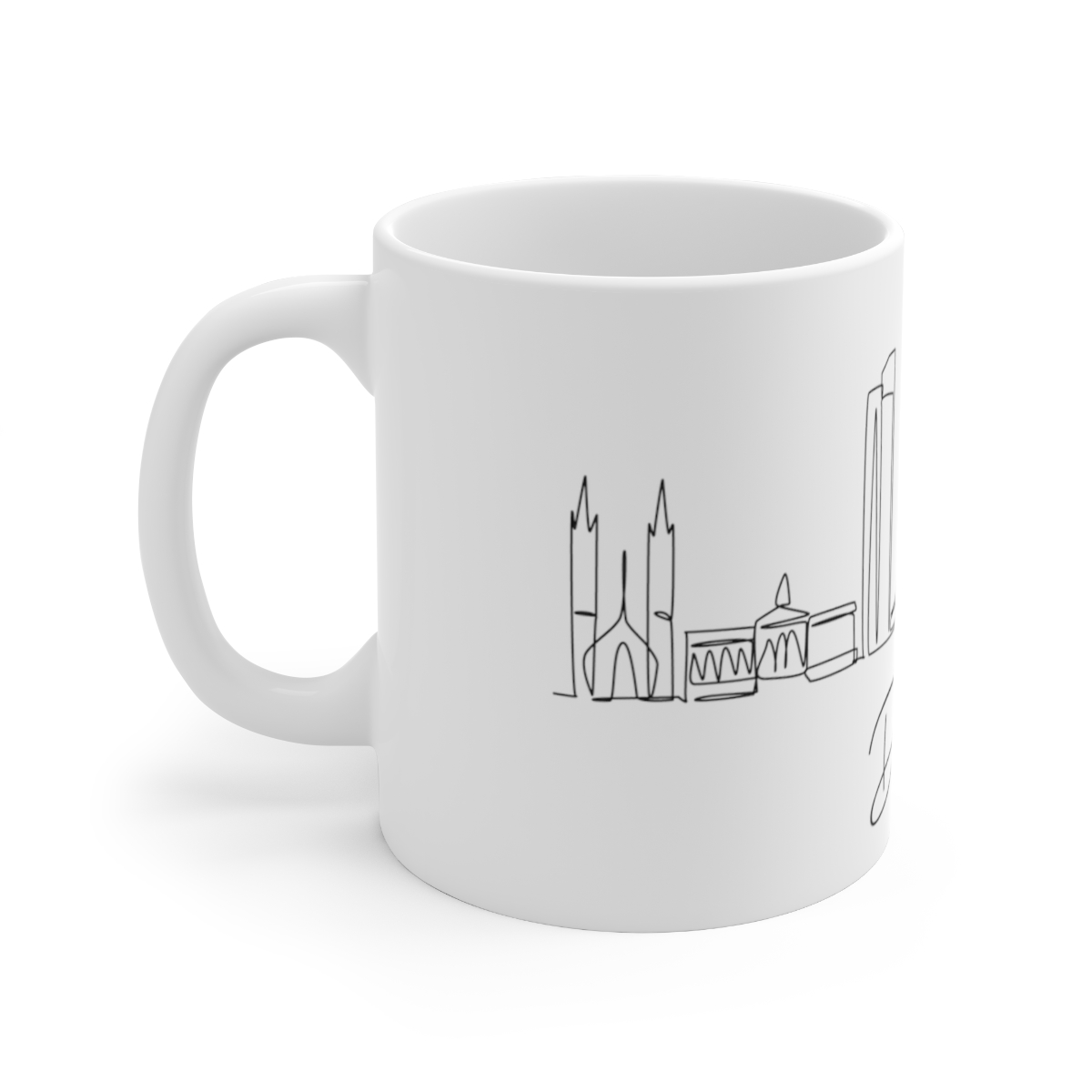 Dallas City Skyline White Mug 11oz Ceramic - Image 2