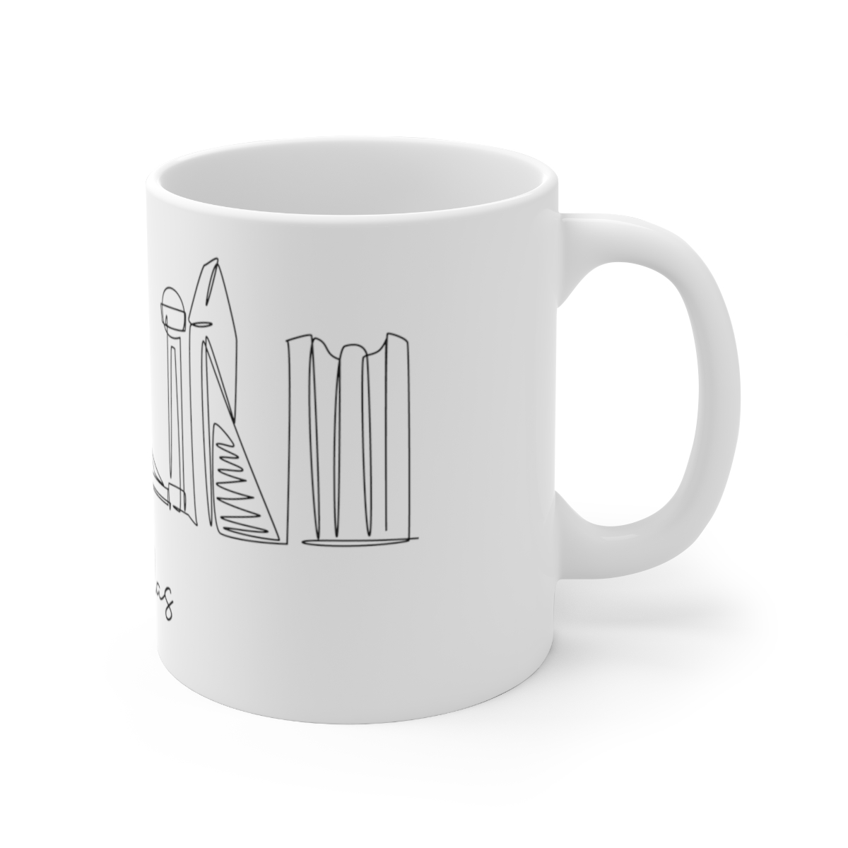 Dallas City Skyline White Mug 11oz Ceramic - Image 3