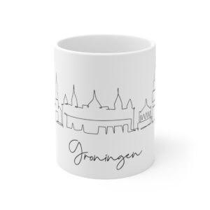 Groningen City Skyline White Mug 11oz Ceramic