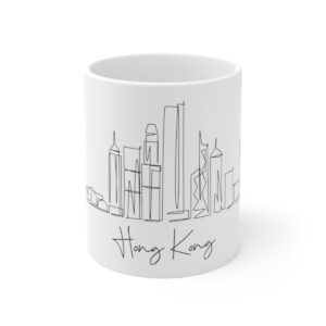 Hong Kong City Skyline White Mug 11oz Ceramic