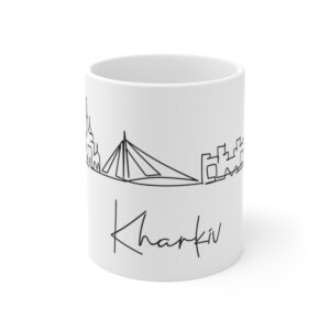 Kharkiv City Skyline Ukraine White Mug 11oz Ceramic