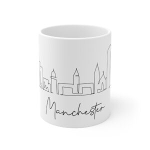 Manchester City Skyline 2 White Mug 11oz Ceramic