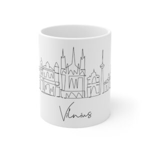 Vilnius City Skyline White Mug 11oz Ceramic