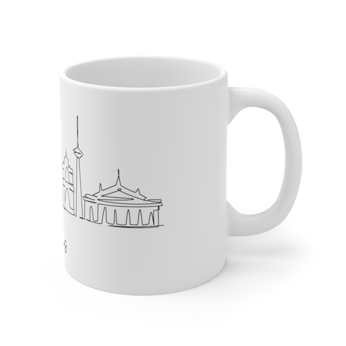 Vilnius City Skyline White Mug 11oz Ceramic - Image 3