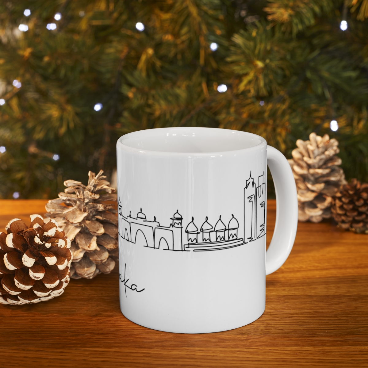 Dhaka City Skyline Bangladesh White Mug 11oz Ceramic - Image 9