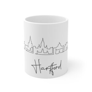 Hartford City Skyline White Mug 11oz Ceramic