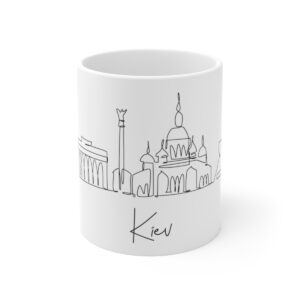 Kiev City Skyline Ukraine White Mug 11oz Ceramic
