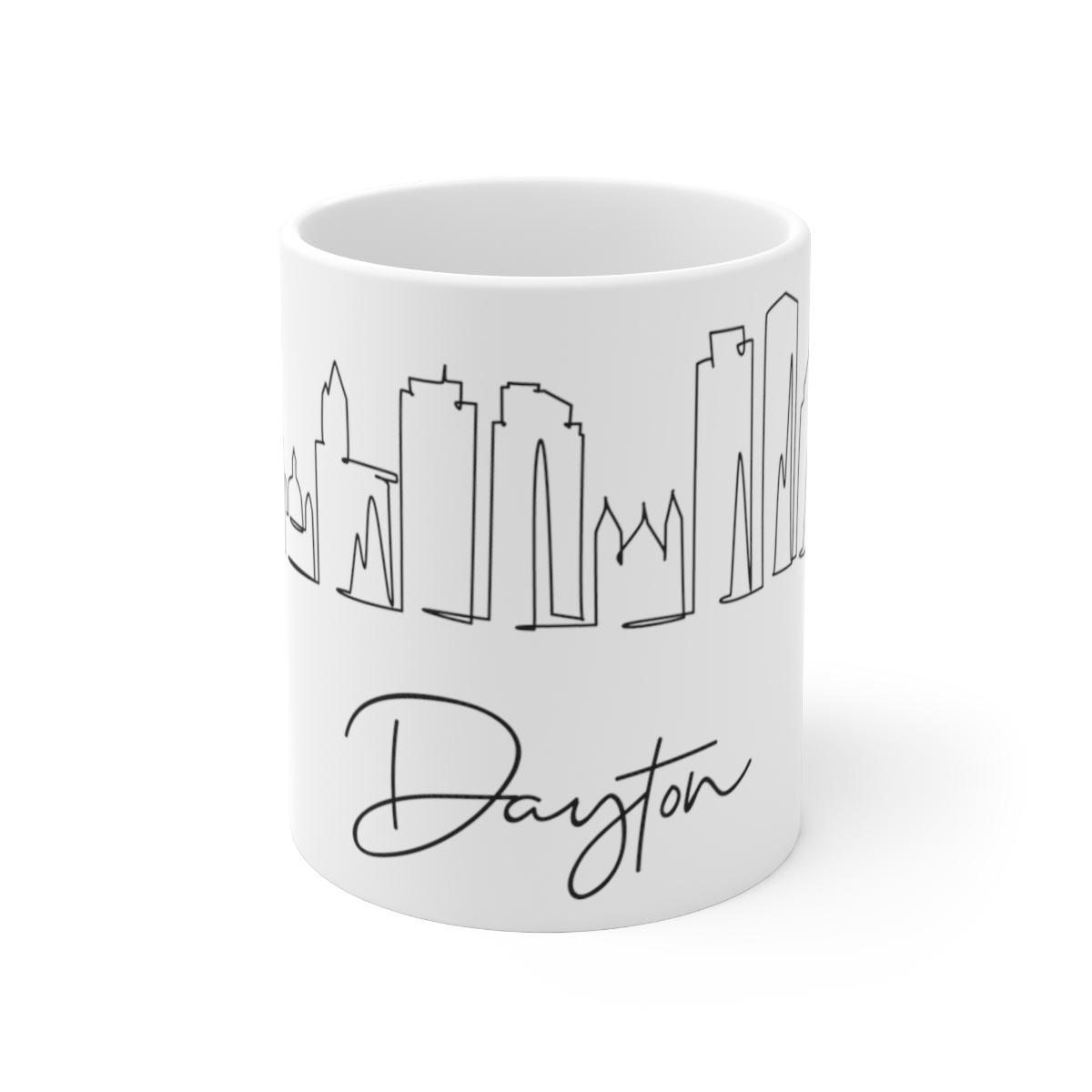 Dayton City Skyline White Mug 11oz Ceramic
