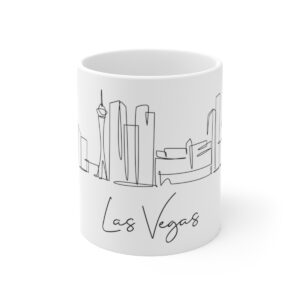 Las Vegas City Skyline White Mug 11oz Ceramic