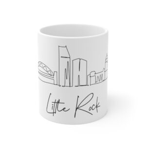 Little Rock City Skyline Arkansas White Mug 11oz Ceramic