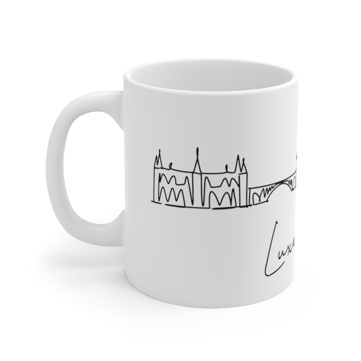 Luxembourg City Skyline 1 White Mug 11oz Ceramic - Image 2