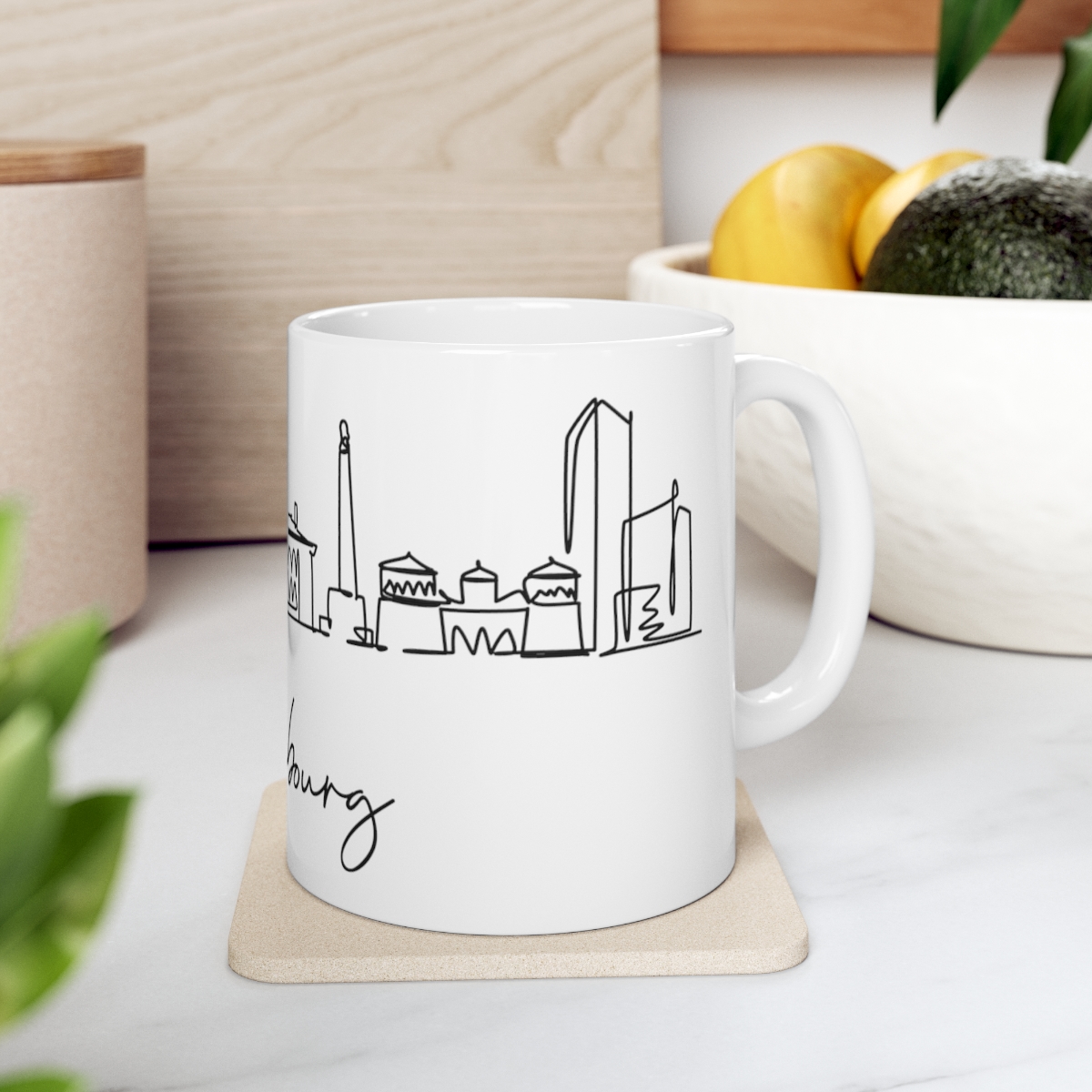 Luxembourg City Skyline 1 White Mug 11oz Ceramic - Image 7