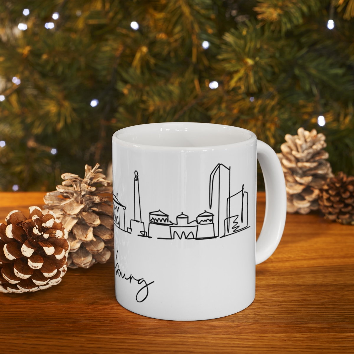 Luxembourg City Skyline 1 White Mug 11oz Ceramic - Image 9