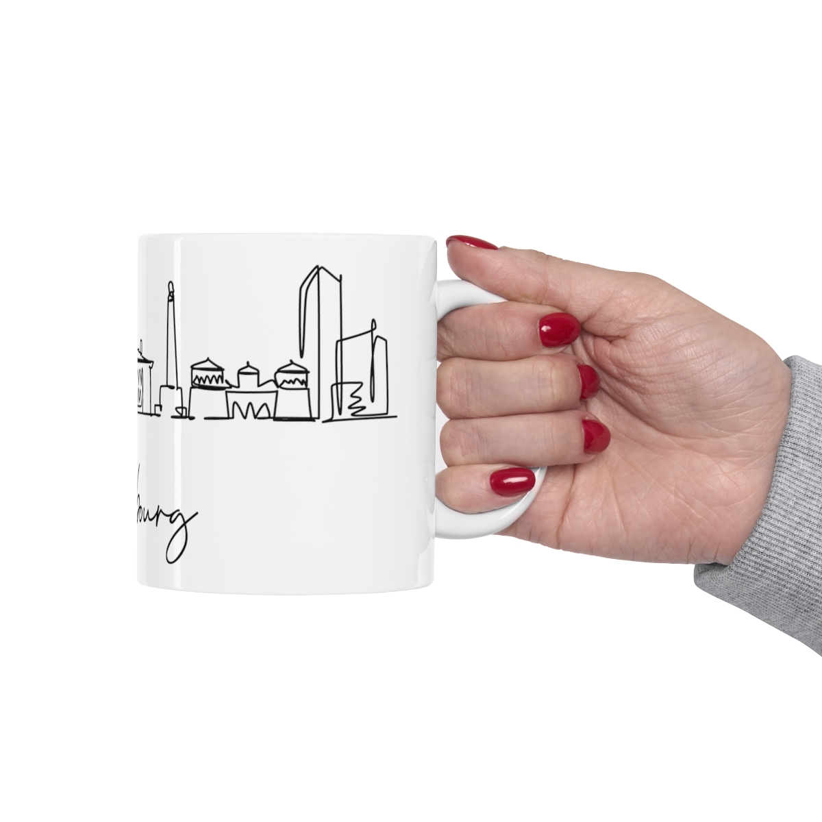 Luxembourg City Skyline 1 White Mug 11oz Ceramic - Image 12