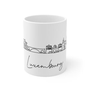 Luxembourg City Skyline 2 White Mug 11oz Ceramic