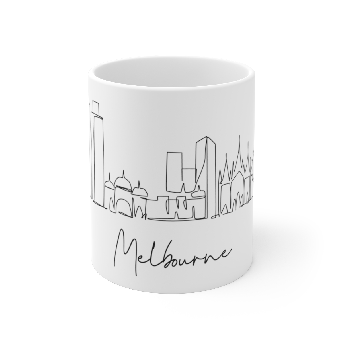 Melbourne City Skyline White Mug 11oz Ceramic