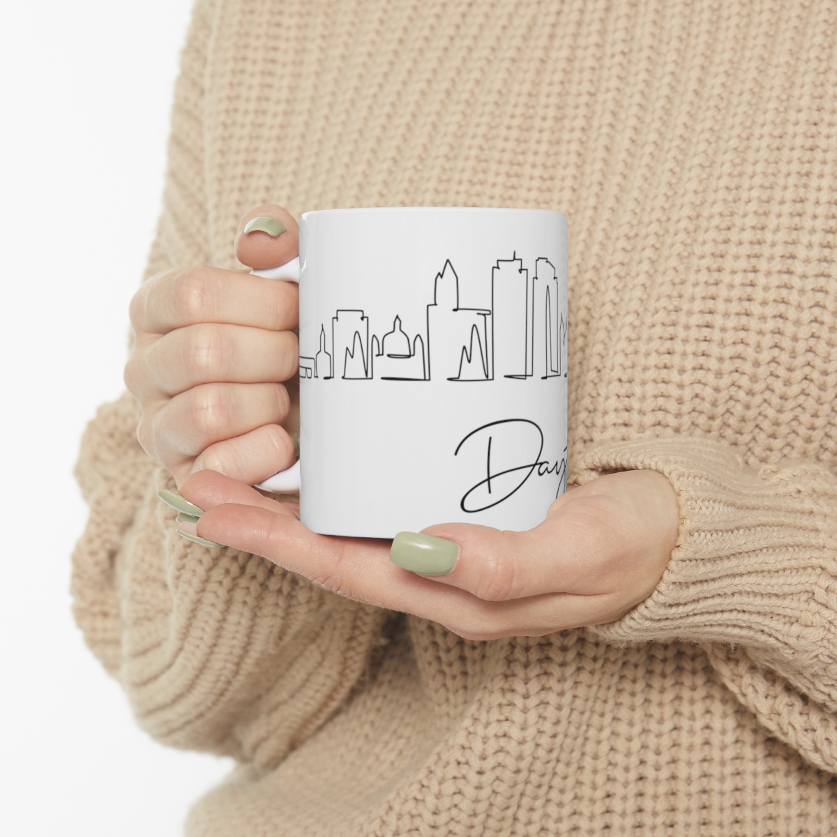 Dayton City Skyline White Mug 11oz Ceramic - Image 10