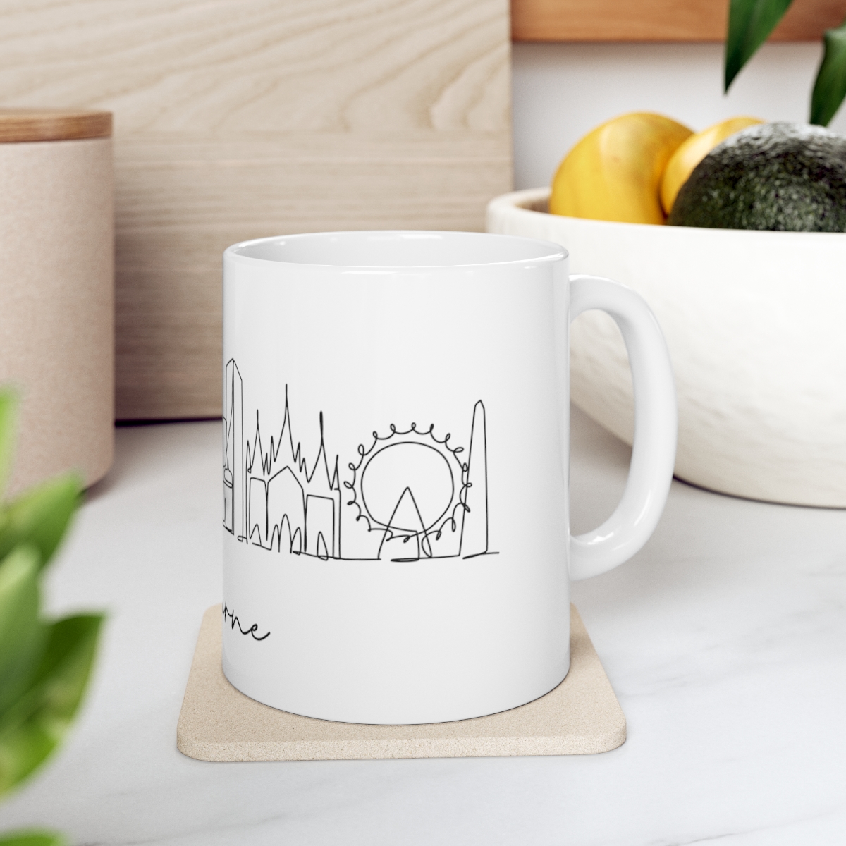 Melbourne City Skyline White Mug 11oz Ceramic - Image 7