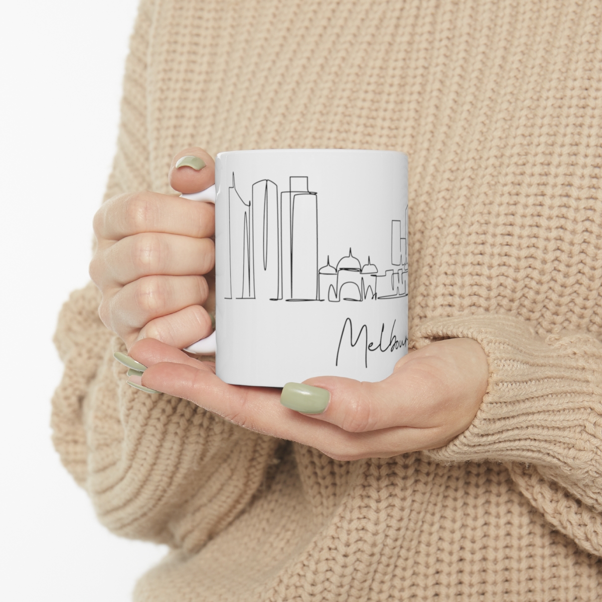 Melbourne City Skyline White Mug 11oz Ceramic - Image 10