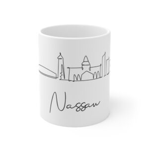 Nassau City Skyline Bahamas White Mug 11oz Ceramic
