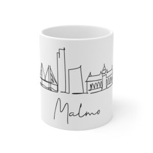 Malmo City Skyline Sweden White Mug 11oz Ceramic