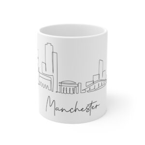 Manchester City Skyline 1 White Mug 11oz Ceramic