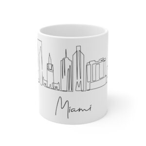 Miami City Skyline United White Mug 11oz Ceramic