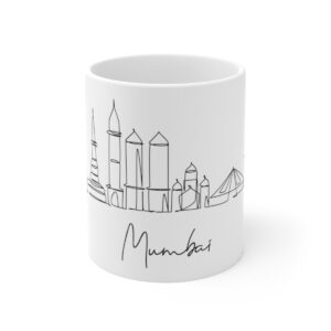 Mumbai City Skyline India White Mug 11oz Ceramic