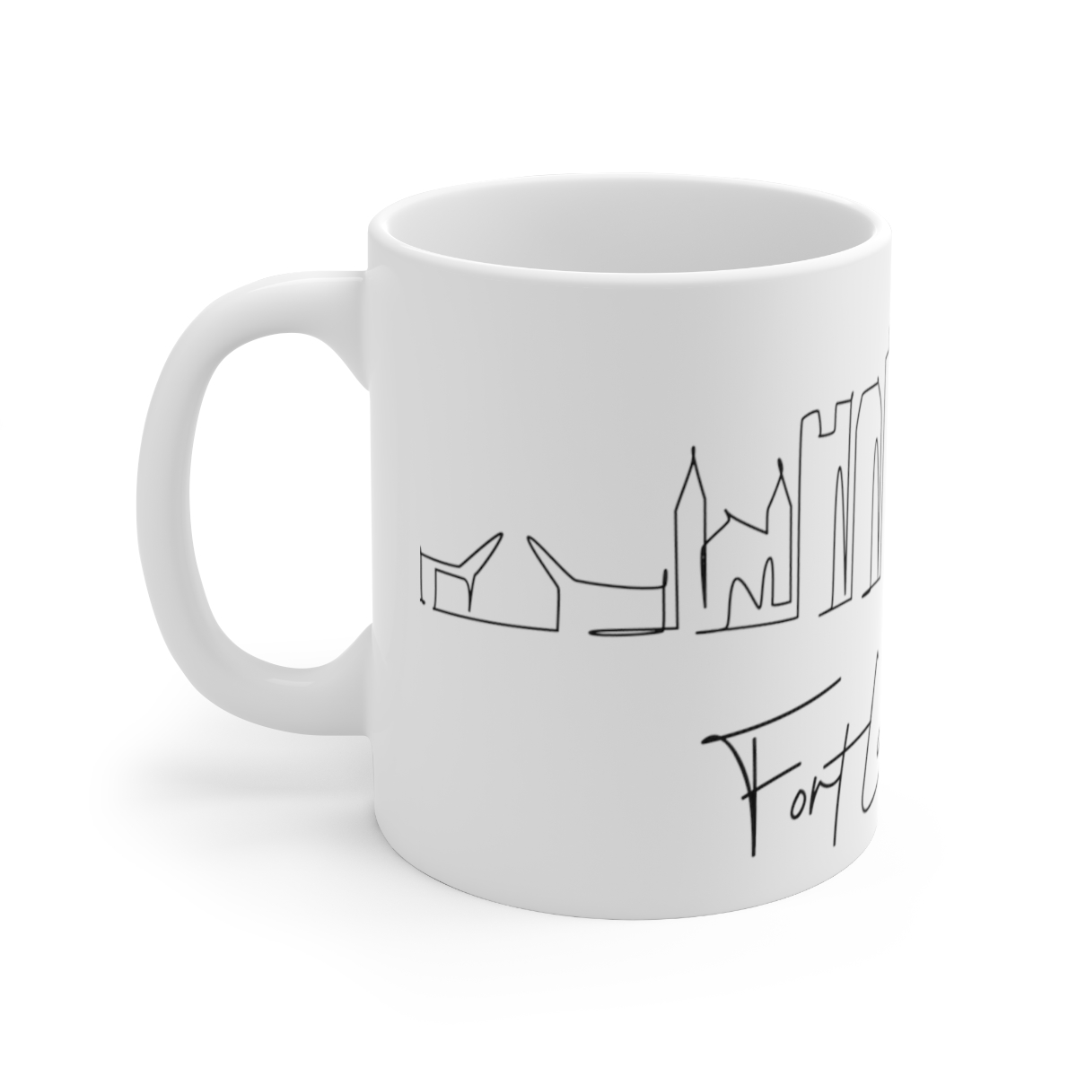Fort Lauderdale City Skyline White Mug 11oz Ceramic - Image 2