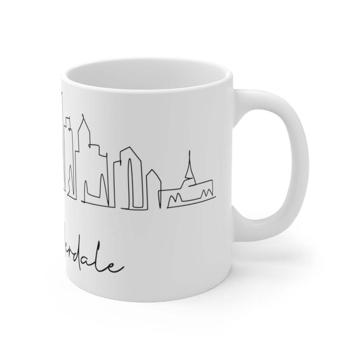 Fort Lauderdale City Skyline White Mug 11oz Ceramic - Image 3