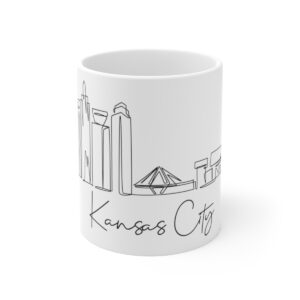 Kansas City Skyline White Mug 11oz Ceramic