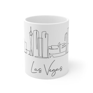 Las Vegas City Skyline White Mug 11oz Ceramic