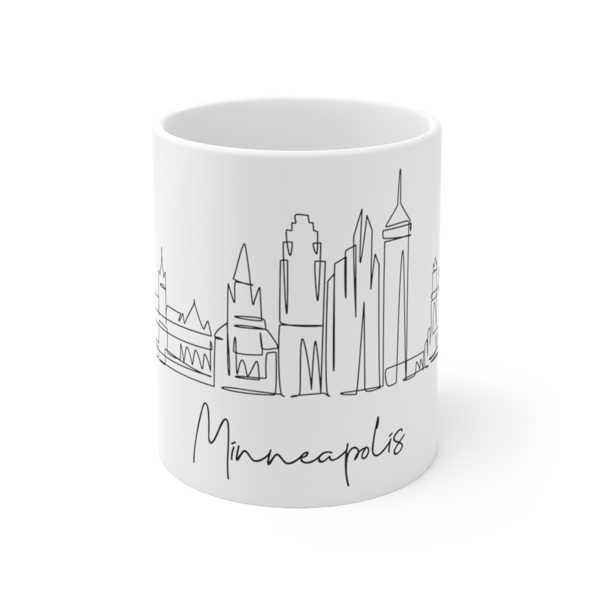 Minneapolis City Skyline White Mug 11oz Ceramic