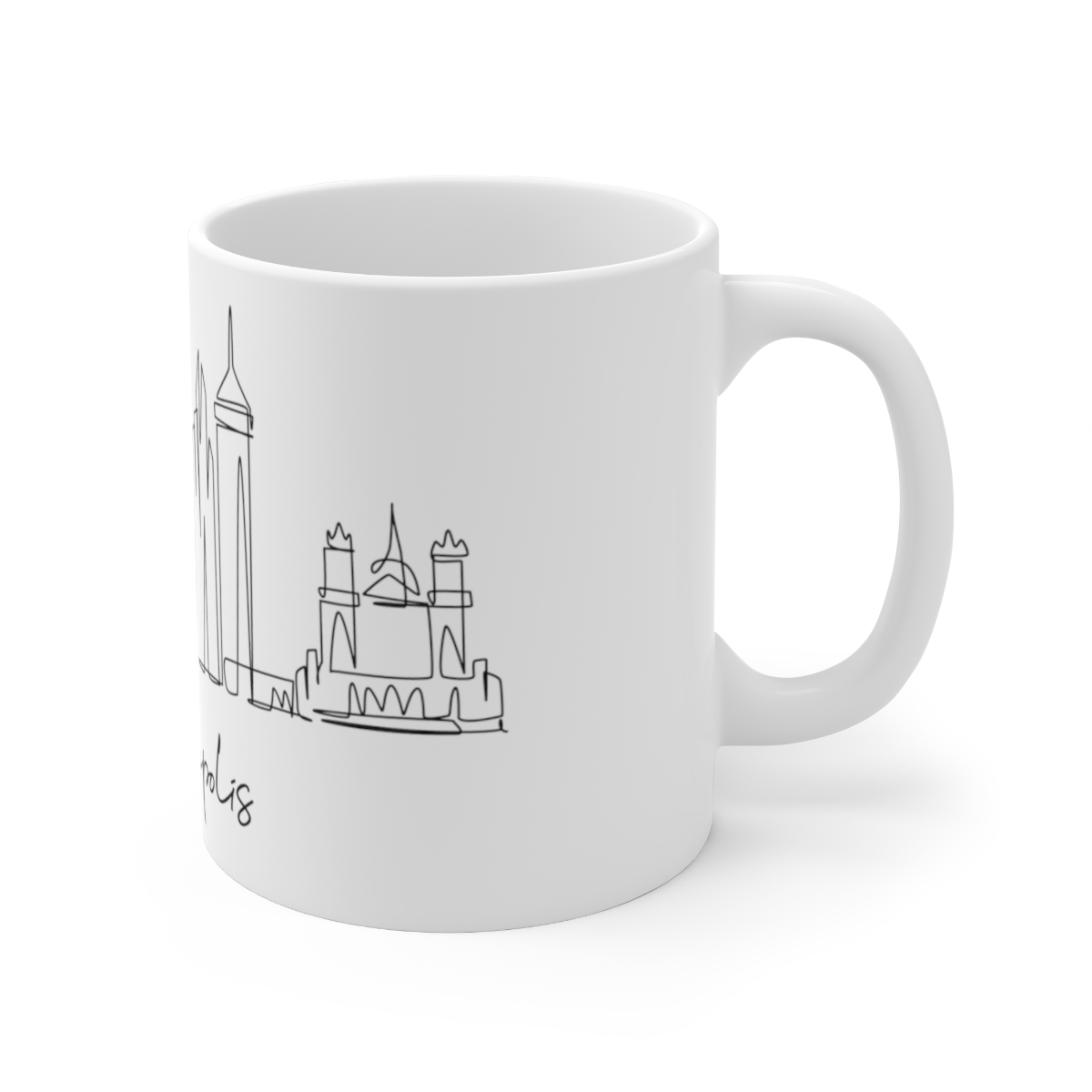 Minneapolis City Skyline White Mug 11oz Ceramic - Image 3