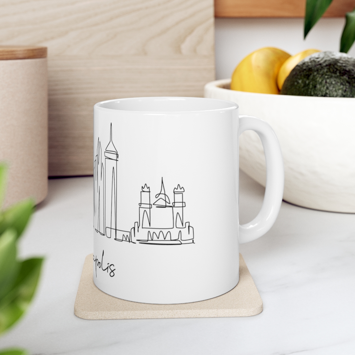 Minneapolis City Skyline White Mug 11oz Ceramic - Image 7