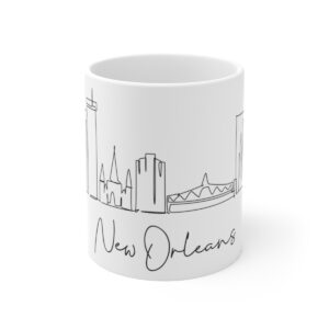 New Orleans City Skyline White Mug 11oz Ceramic