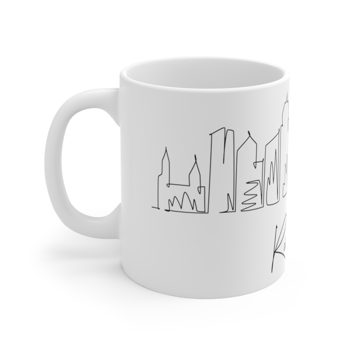 Rochester City Skyline York New White Mug 11oz Ceramic - Image 2