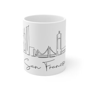 San Francisco City Skyline White Mug 11oz Ceramic