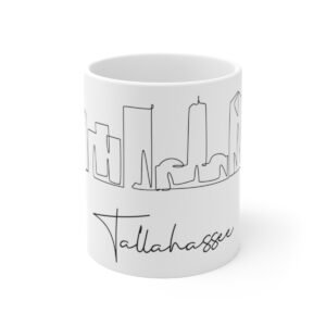 Tallahassee City Skyline White Mug 11oz Ceramic