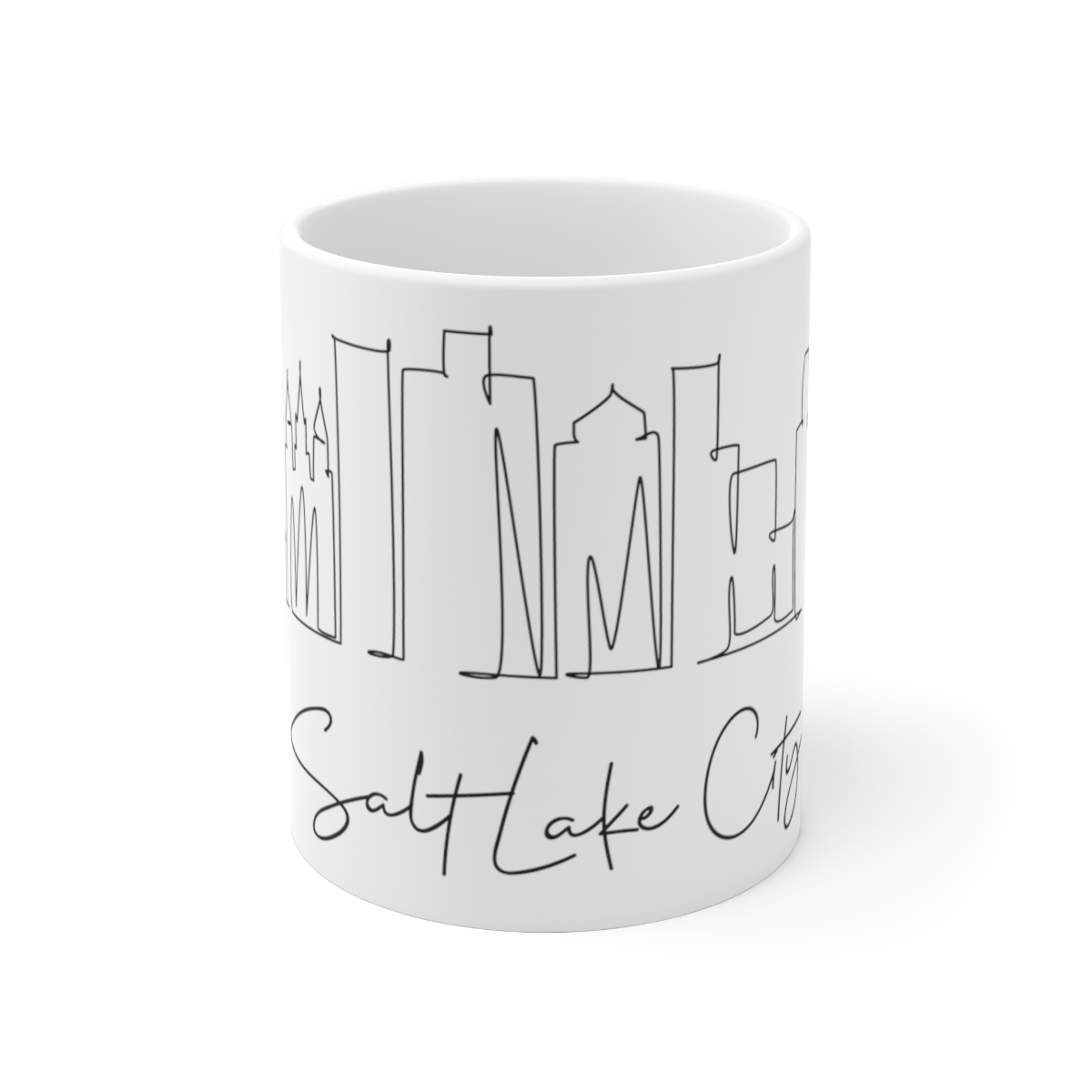 Salt Lake City Utah Skyline White Mug 11oz Ceramic