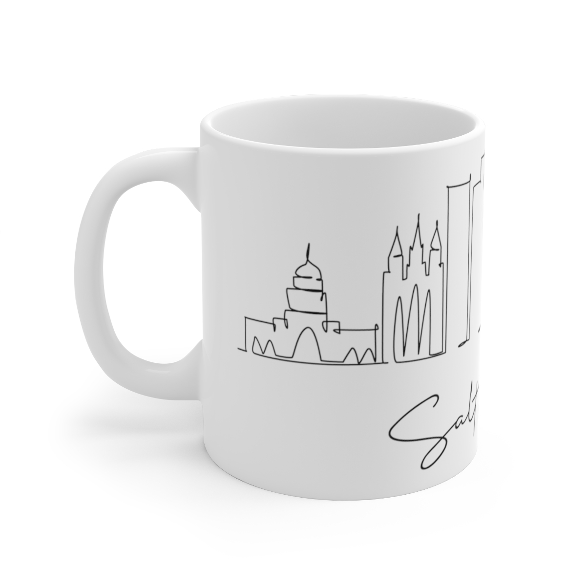 Salt Lake City Utah Skyline White Mug 11oz Ceramic - Image 2