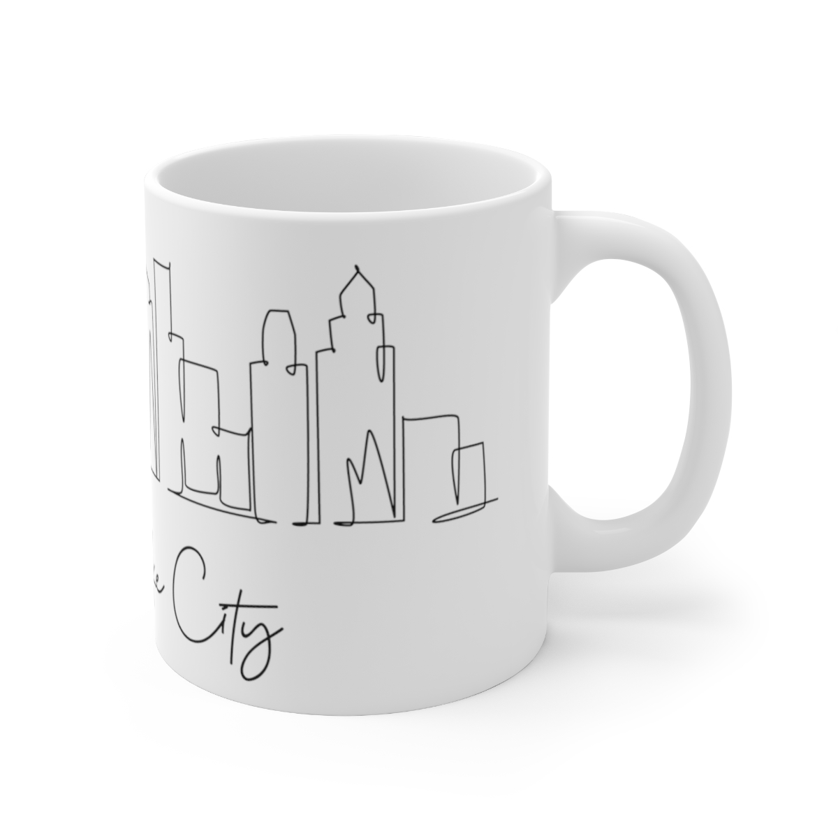Salt Lake City Utah Skyline White Mug 11oz Ceramic - Image 3