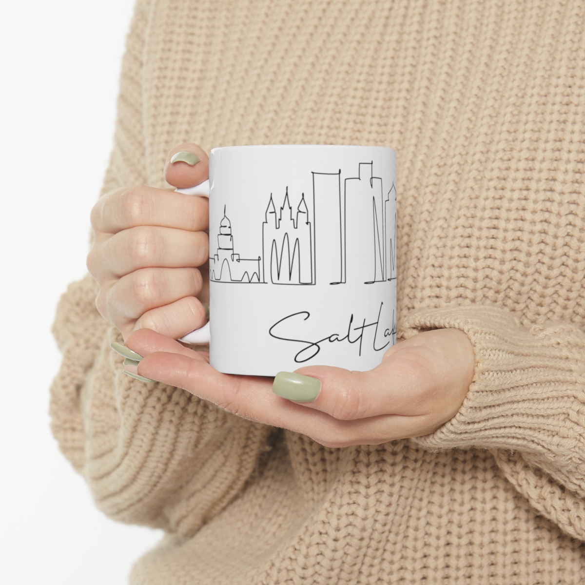 Salt Lake City Utah Skyline White Mug 11oz Ceramic - Image 10
