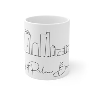 West Palm Beach Skyline Skyline White Mug 11oz Ceramic