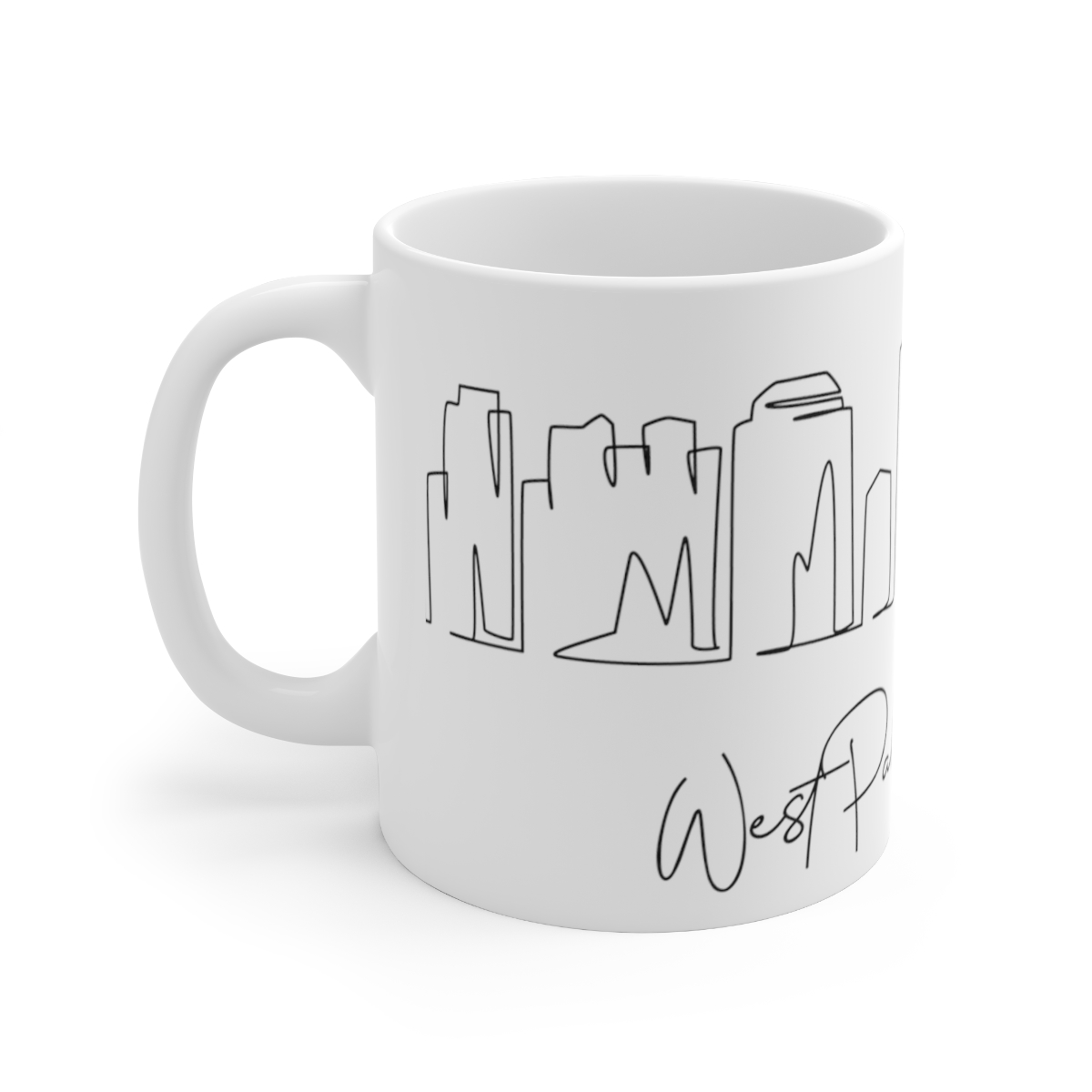 West Palm Beach Skyline Skyline White Mug 11oz Ceramic - Image 2