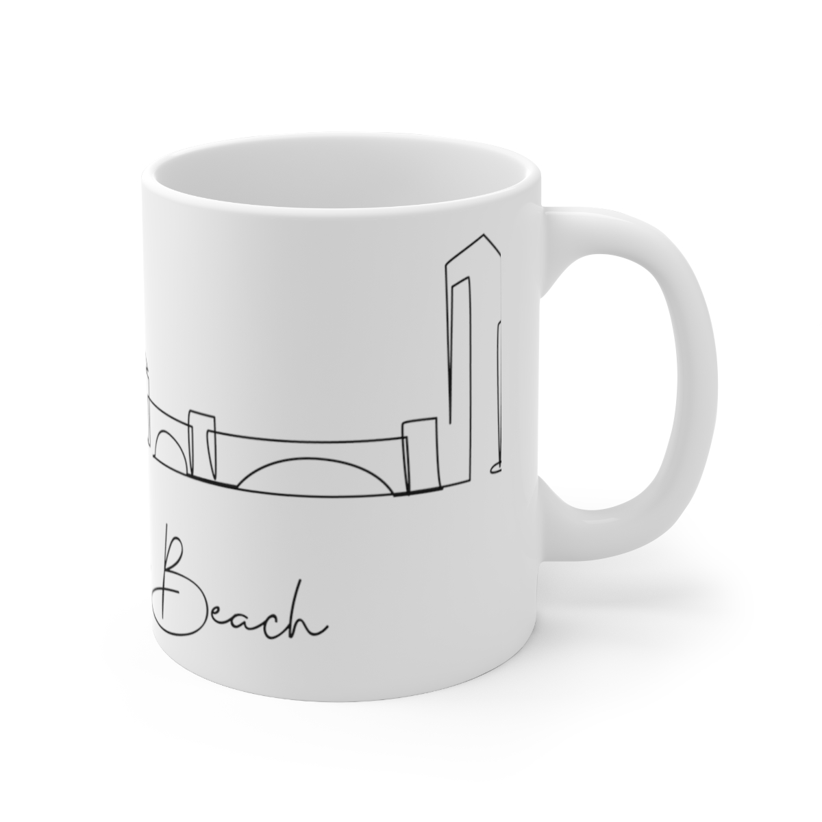 West Palm Beach Skyline Skyline White Mug 11oz Ceramic - Image 3