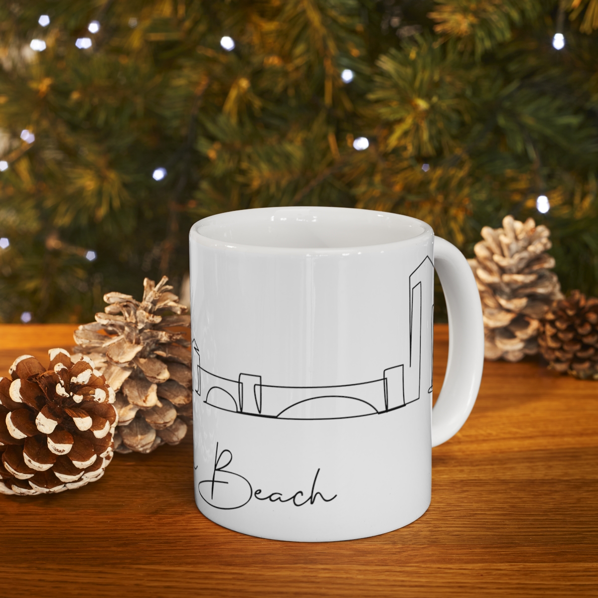 West Palm Beach Skyline Skyline White Mug 11oz Ceramic - Image 9